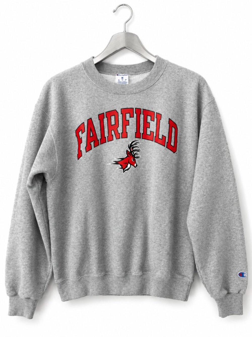 Champion Fairfield University Stags Gray Crewneck Sweatshirt | Size M